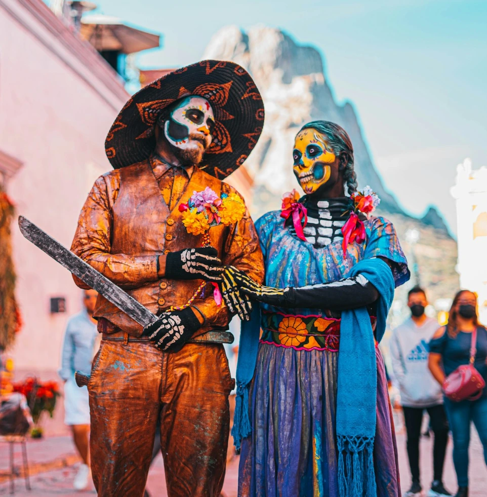 a couple of people that are standing in the street